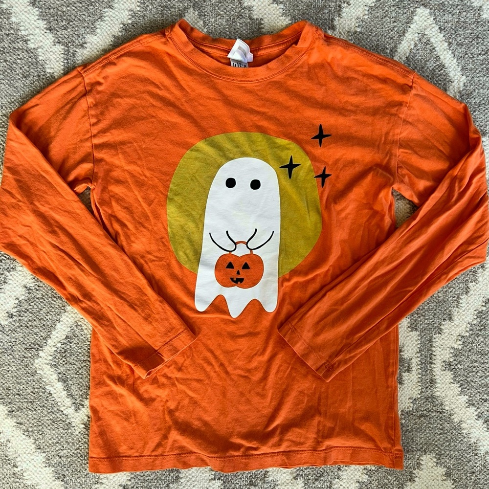 Hanna Andersson Orange Ghost Graphic Kids Shirt